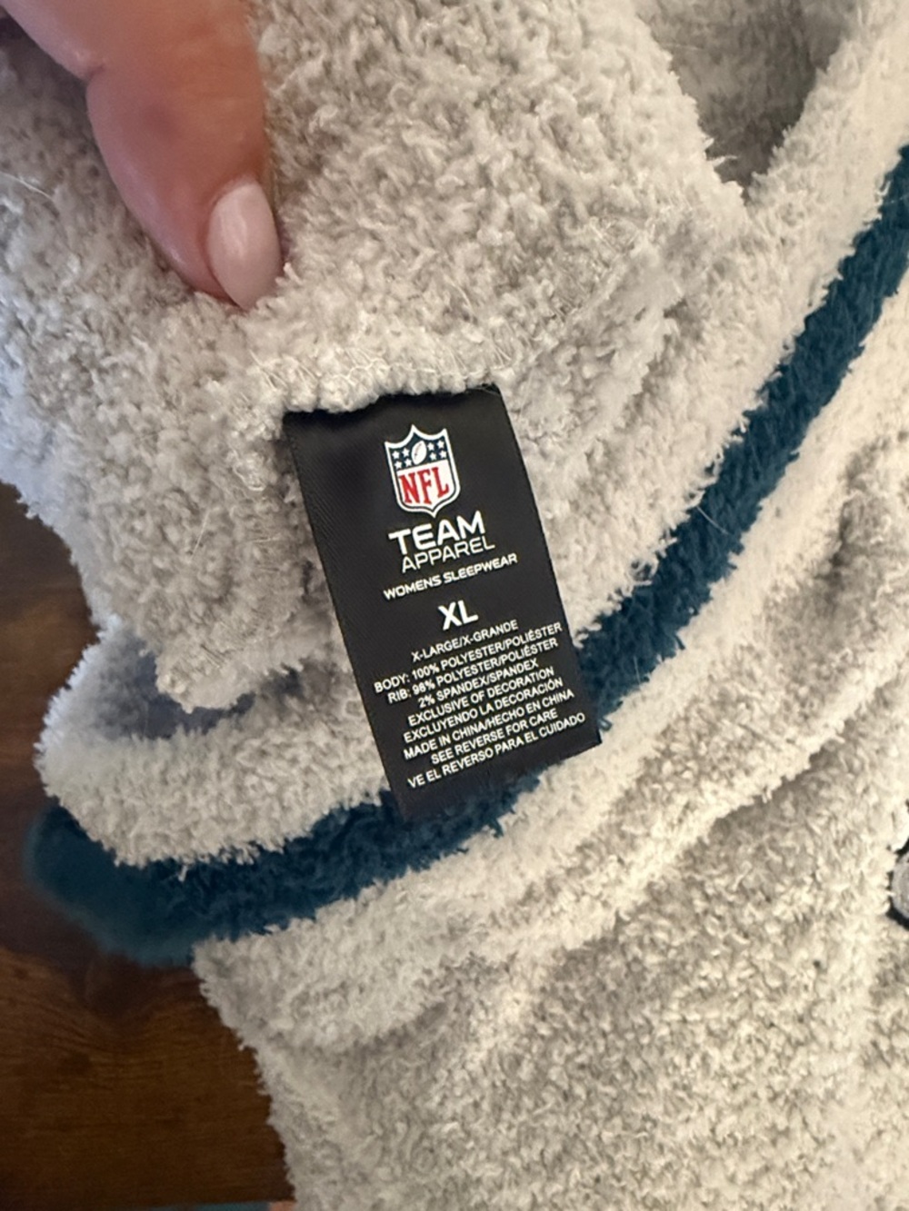 Light Gray NFL Philadelphia Eagles Fuzzy SweatPants - Picture 3 of 4